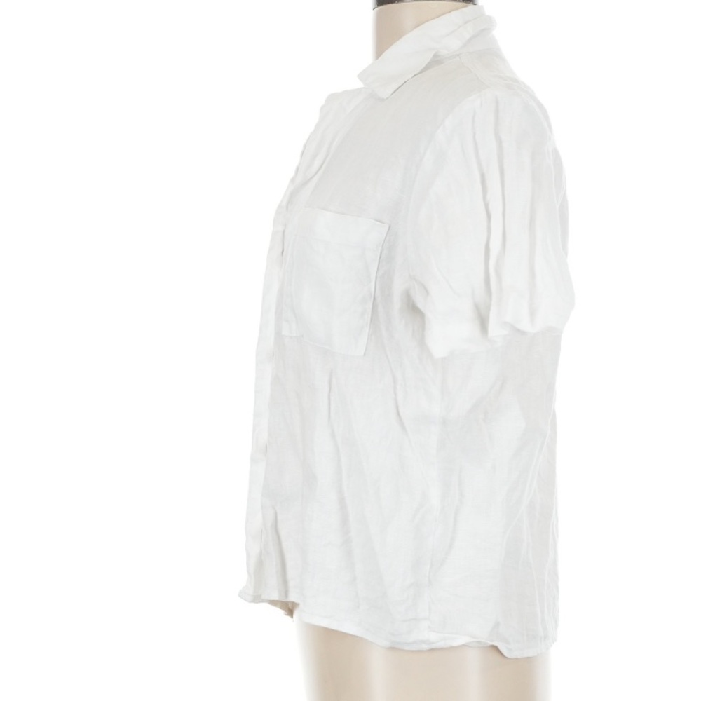 Mate the Label Logan linen shirt Bright White Classic Button Down Medium - Picture 3 of 10